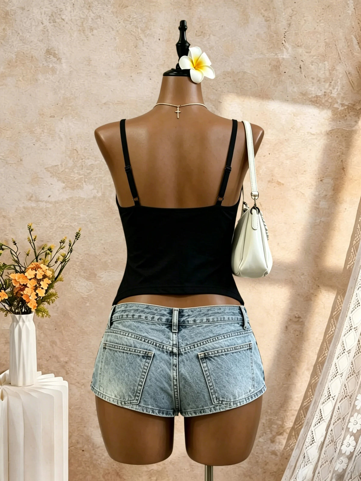 Sensual Top Corset con Lazo y Volantes para Mujer.